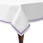 Triple Embroidery Border Sateen Cotton Solid Table Cloth PushpLinen