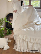 Liliane Elegant Ruffle Double Gauze Bedding Set / Hollow Out Ever Lasting