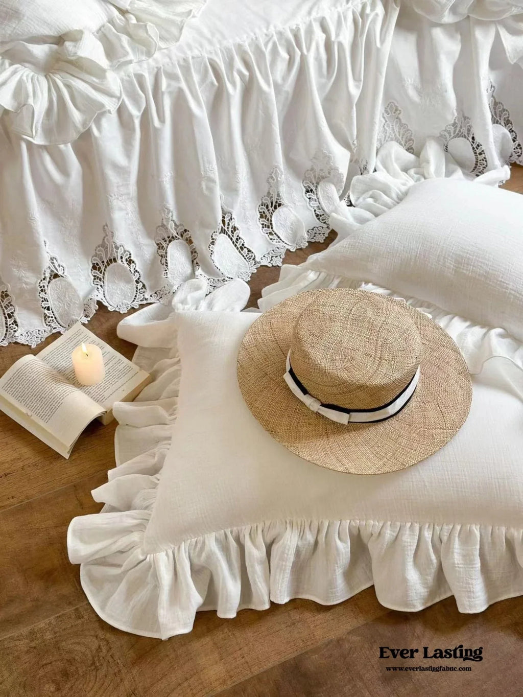 Liliane Elegant Ruffle Double Gauze Bedding Set / Hollow Out Ever Lasting