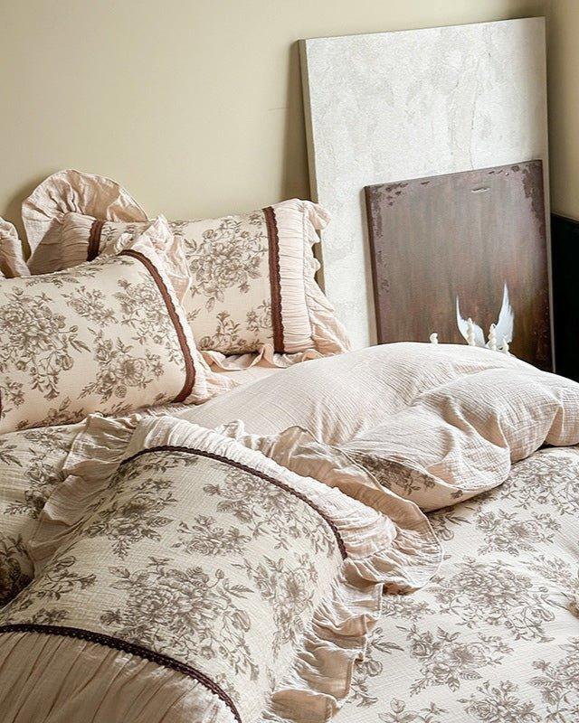 Lillian Retro Floral Ruffle Bedding Set Ever Lasting