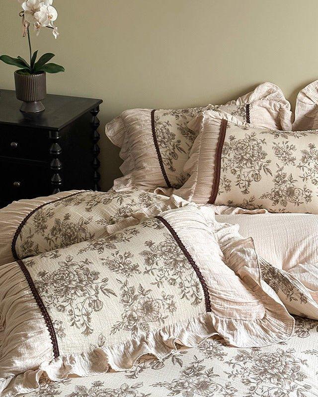 Lillian Retro Floral Ruffle Bedding Set Ever Lasting