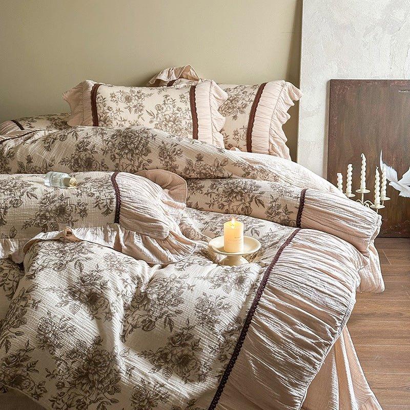 Lillian Retro Floral Ruffle Bedding Set Ever Lasting