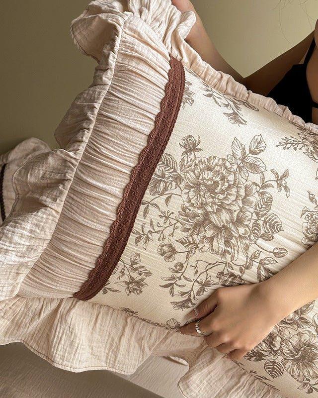 Lillian Retro Floral Ruffle Bedding Set Ever Lasting
