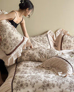 Lillian Retro Floral Ruffle Bedding Set Ever Lasting