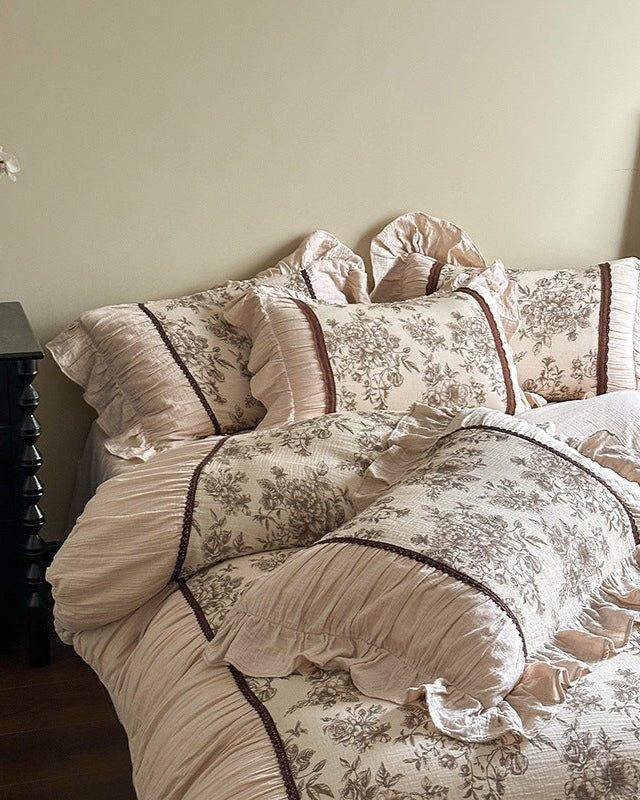 Lillian Retro Floral Ruffle Bedding Set Ever Lasting