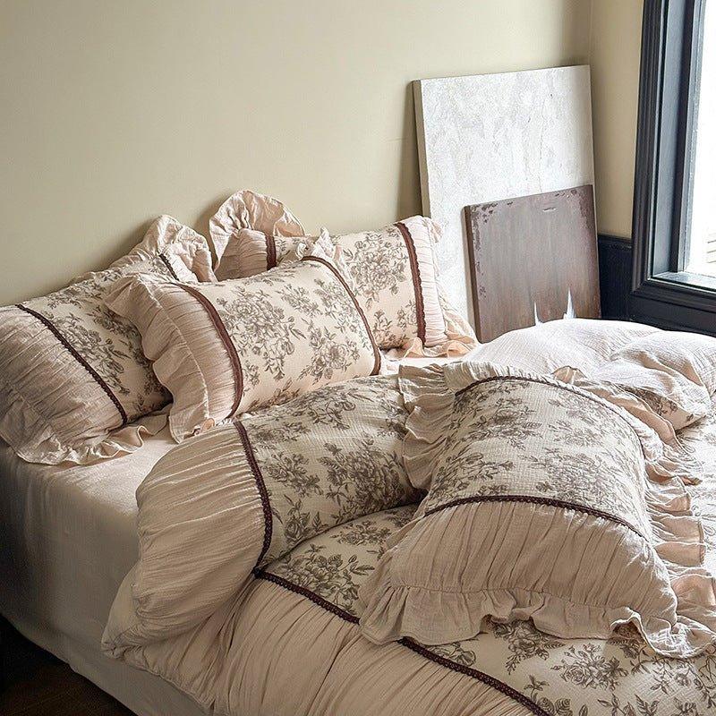 Lillian Retro Floral Ruffle Bedding Set Ever Lasting
