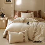 Lily of the Valley Embroidered Silky Bedding Set / Pink Ever Lasting