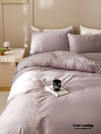 Lily of the Valley Embroidered Silky Bedding Set / Pink Ever Lasting