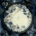 Limited Edition: Winter's Eve Crystal Candle | Coconut-soy Wax Candle, 9oz, front view - House Of Avana