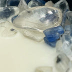 Limited Edition: Winter's Eve Crystal Candle | Coconut-soy Wax Candle, 9oz, angled view - House Of Avana