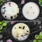 Limited Edition: Winter's Eve Crystal Candle | Coconut-soy Wax Candle, 9oz, angled view - House Of Avana