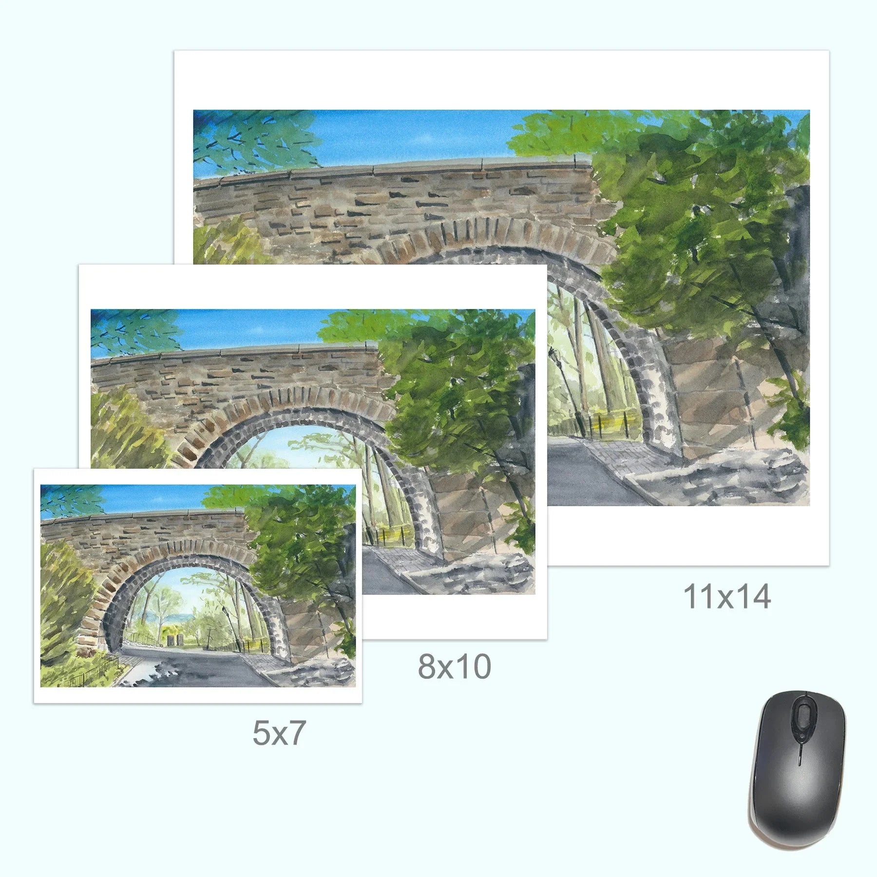 Linden Terrace Arch, Watercolor, Plein Air, lifestyle image - House Of Avana