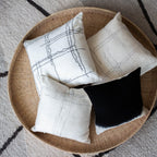 Linear Organic Wool and Silk Throw Pillow Kanju Interiors