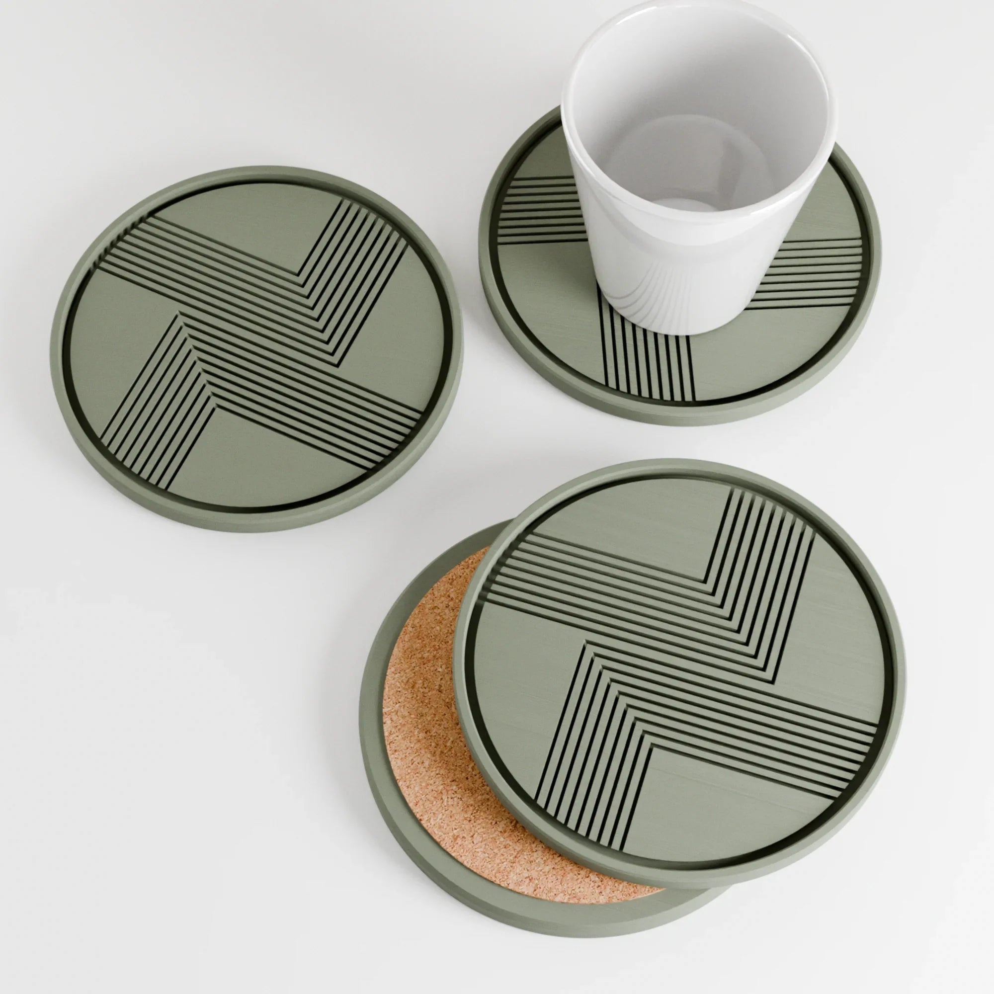 Lined Coaster, front view - House Of Avana