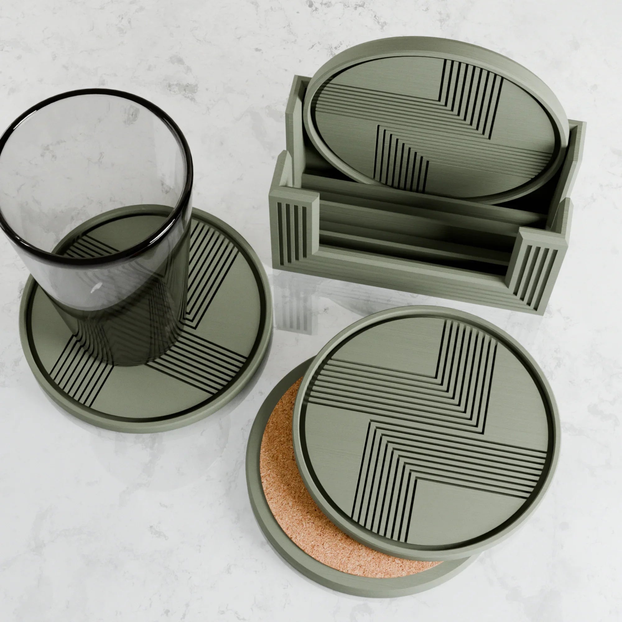 Lined Coaster, top view - House Of Avana