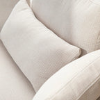 Beige linen chair with storage ottoman, upholstered furniture - House of Avana