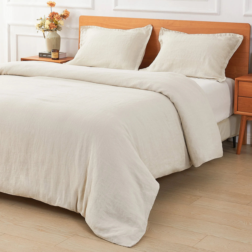100% Linen Duvet Cover Set, front view - House Of Avana