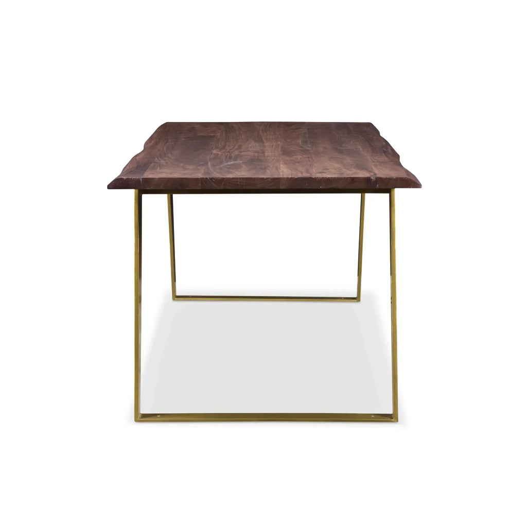 Live Edge Dining Table Gold Legs
