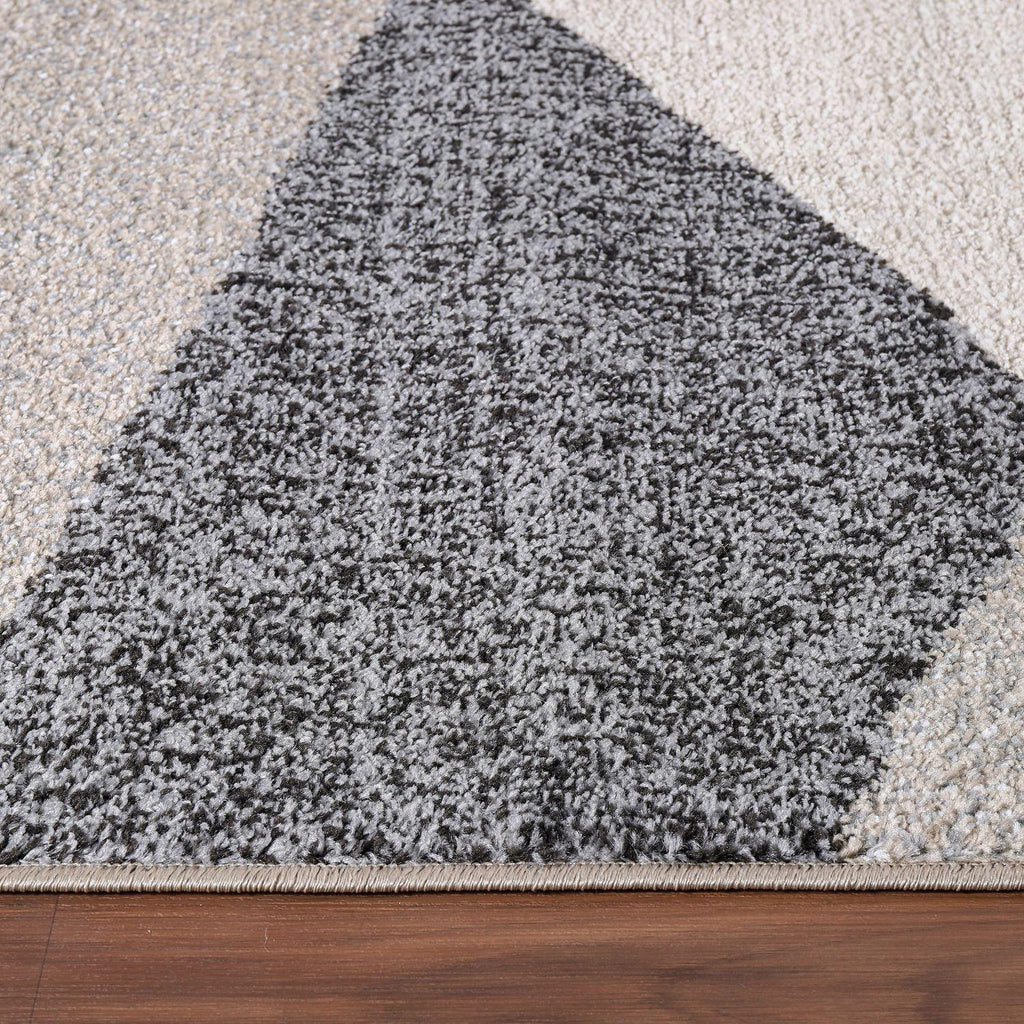 Living Room Rug Fiesta with Geometric Design in Beige Grey Cream RugYourHome