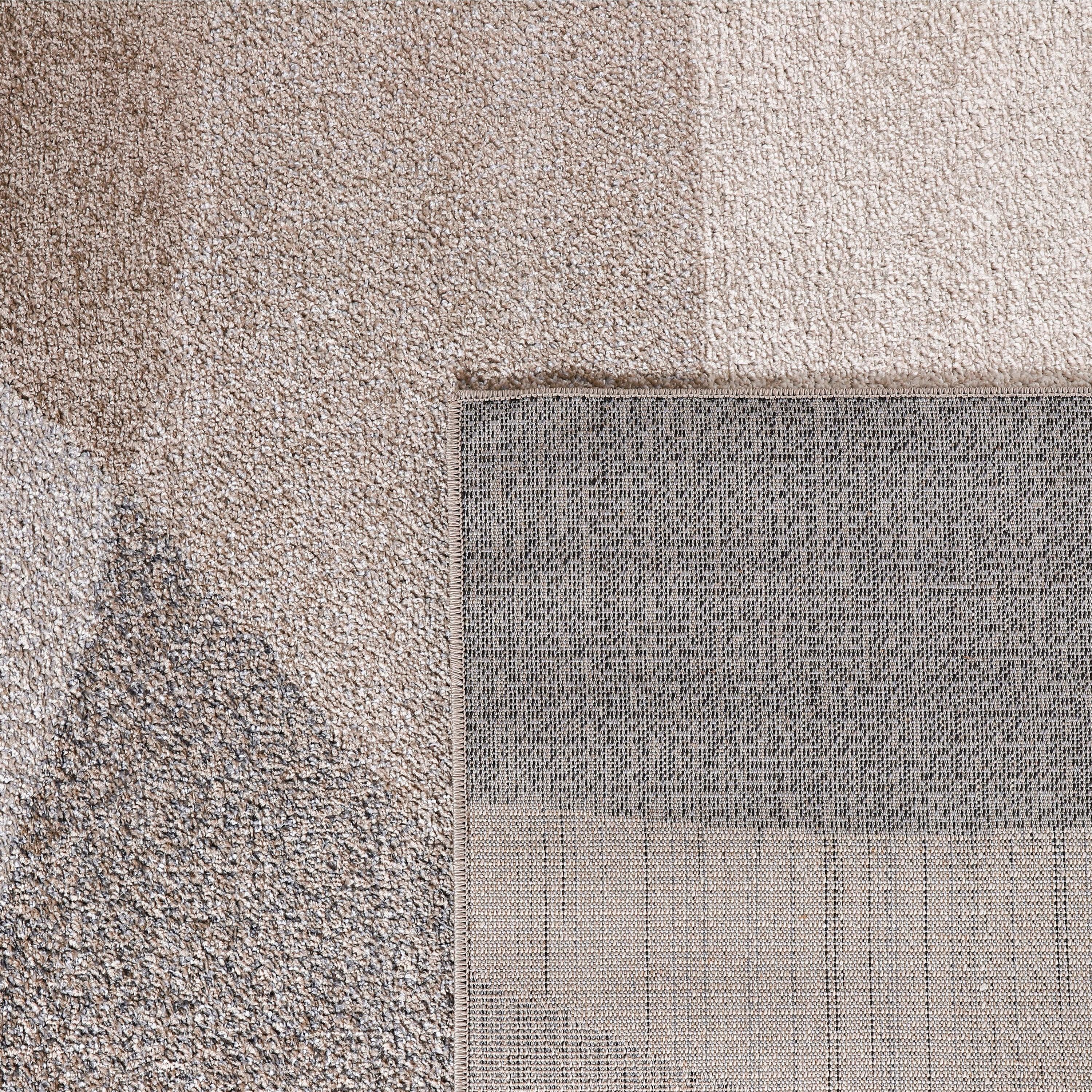 Living Room Rug Fiesta with Geometric Design in Beige Grey Cream RugYourHome
