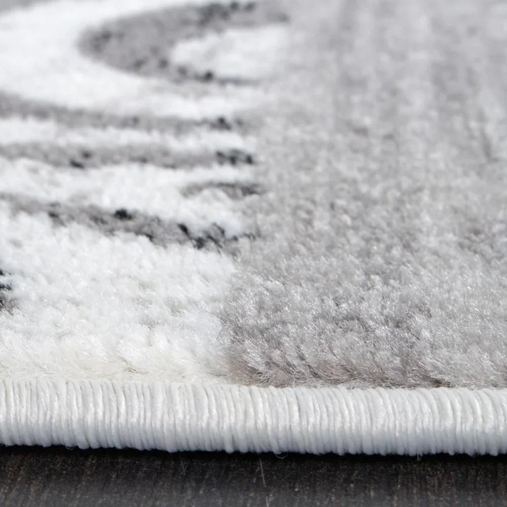 Living Room Rug Low-Pile in Grey White Cream RugYourHome