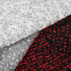 Living Room Rug Madeira Bordered with Geometric Pattern - Grey Red RugYourHome