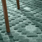Indoor Outdoor Rug Livorno Trellis High-Low Pattern In Turquoise RugYourHome