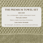Cotton Diamond Waffle Weave Bath Towel Set - Grayson Collection