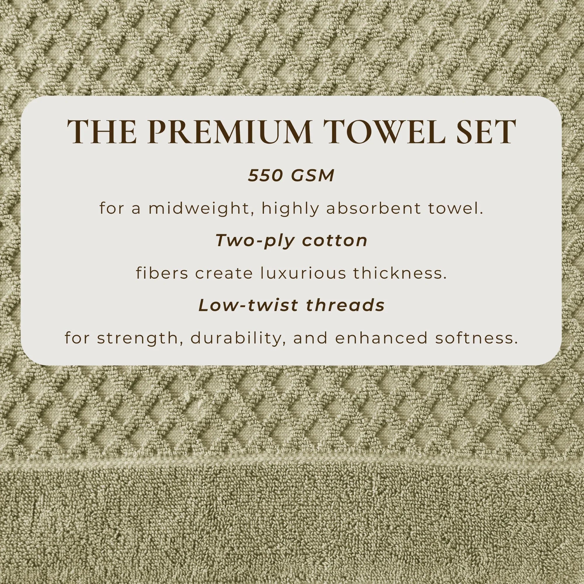 Cotton Diamond Waffle Weave Bath Towel Set - Grayson Collection