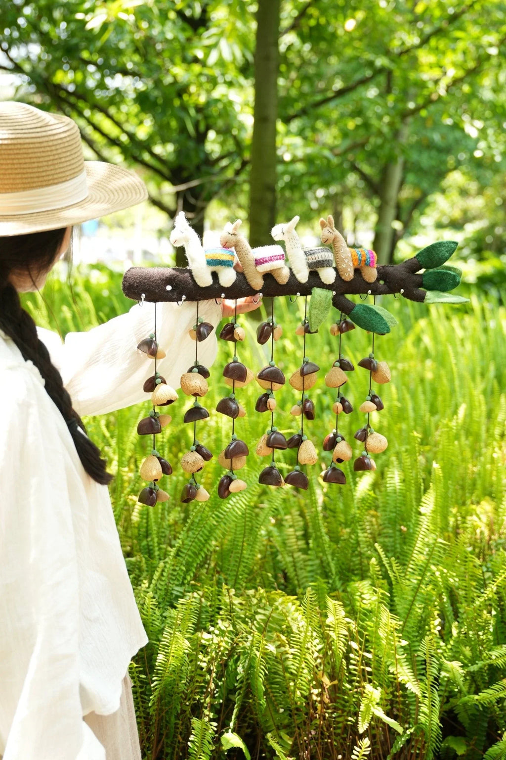 Llama Forest Felt Animal Seed Wind Chime
