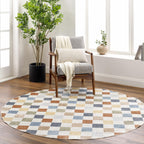 Alie Colorful Checkered Washable Rug Hauteloom