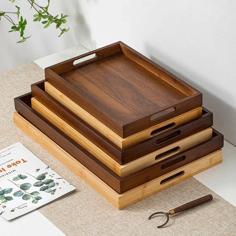 Long Rectangle Bamboo Tea Serving Tray