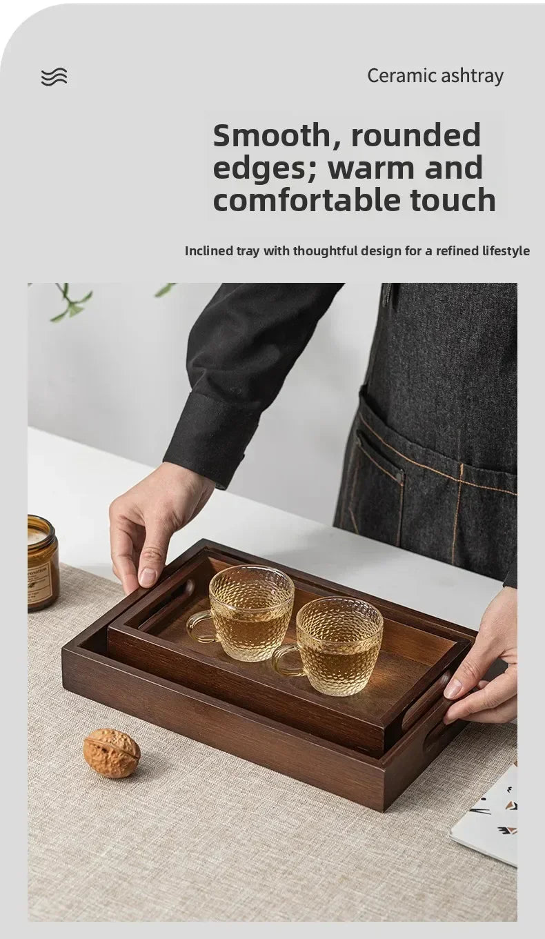 Long Rectangle Bamboo Tea Serving Tray