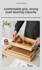 Long Rectangle Bamboo Tea Serving Tray