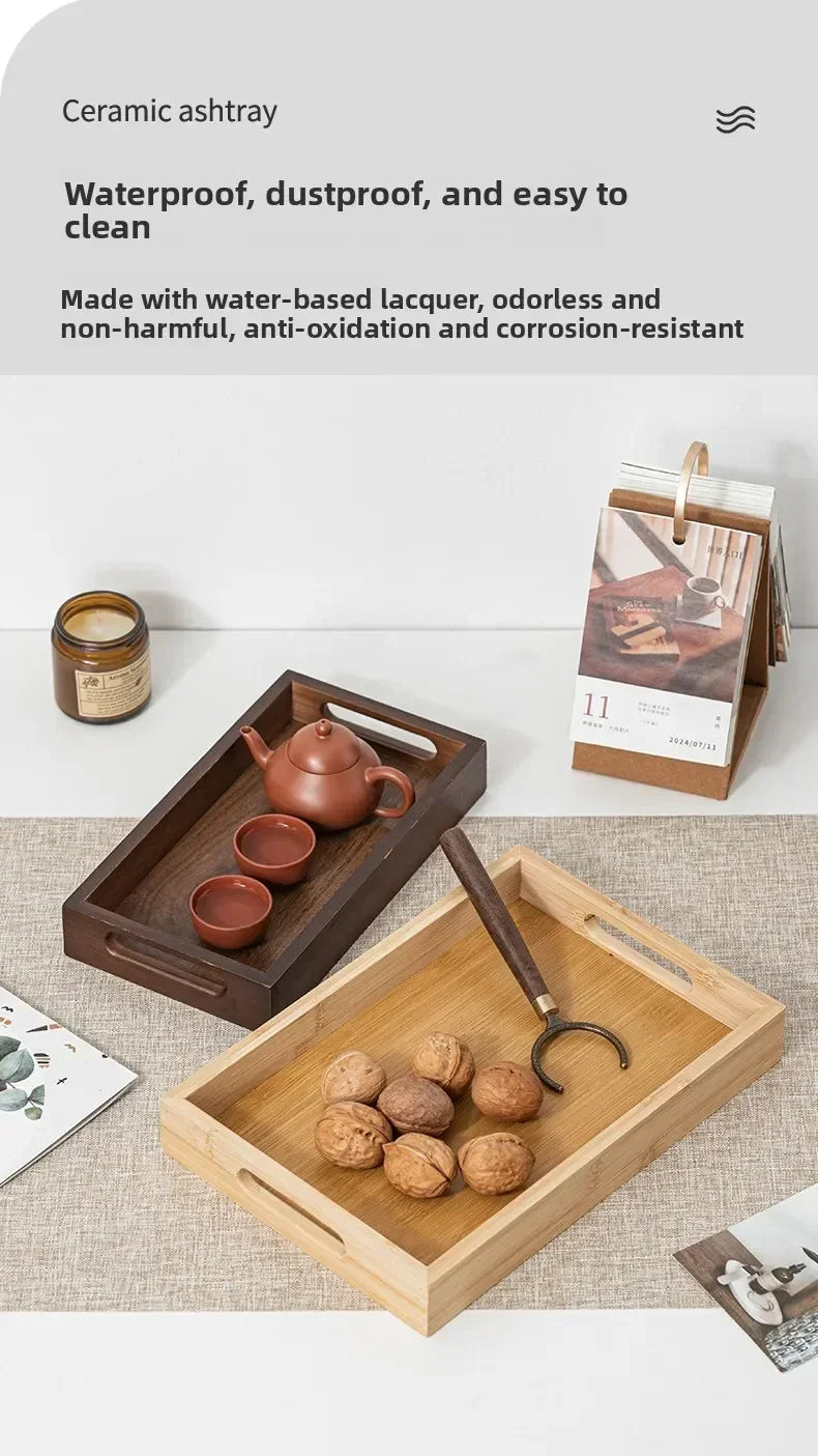 Long Rectangle Bamboo Tea Serving Tray