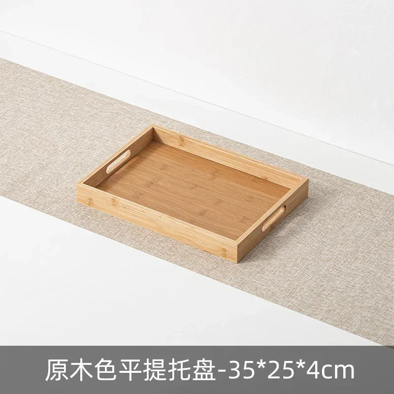 Long Rectangle Bamboo Tea Serving Tray
