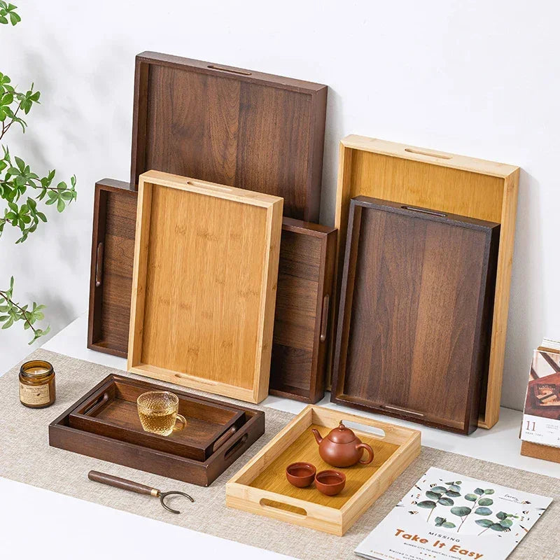 Long Rectangle Bamboo Tea Serving Tray