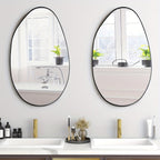 Long-shaped bathroom mirror, ordinary Silvery mirror + iron art + sand black, 4.0 Silvery mirror edge grinding + black High Quality film on the back, transparent protective film on the front, iron art sandblasted black border House Of Avana