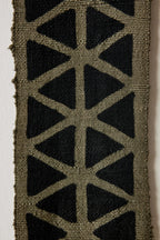 Longevity Bogolan Wall Totem in Grey with Black Triangles Kanju Interiors