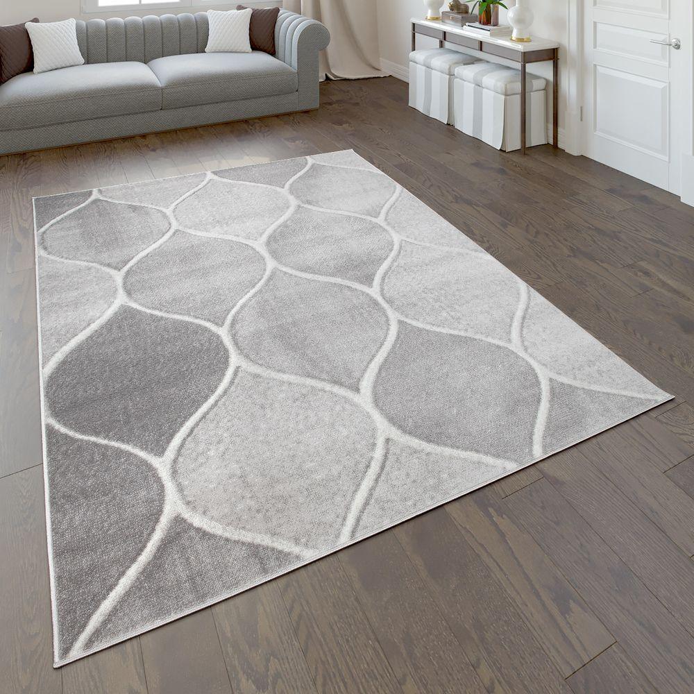 Low-Pile Rug Oriental Design in various gray Tones RugYourHome