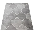 Low-Pile Rug Oriental Design in various gray Tones RugYourHome
