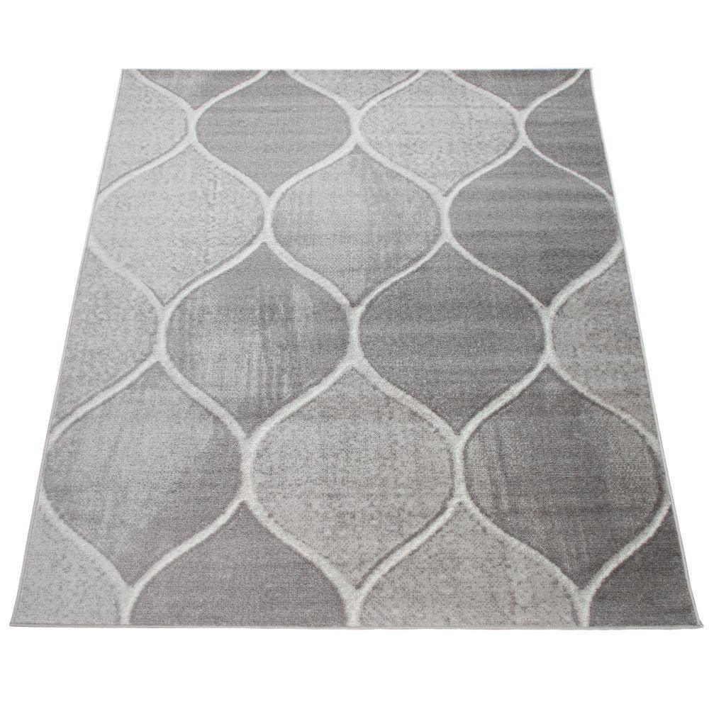 Low-Pile Rug Oriental Design in various gray Tones RugYourHome