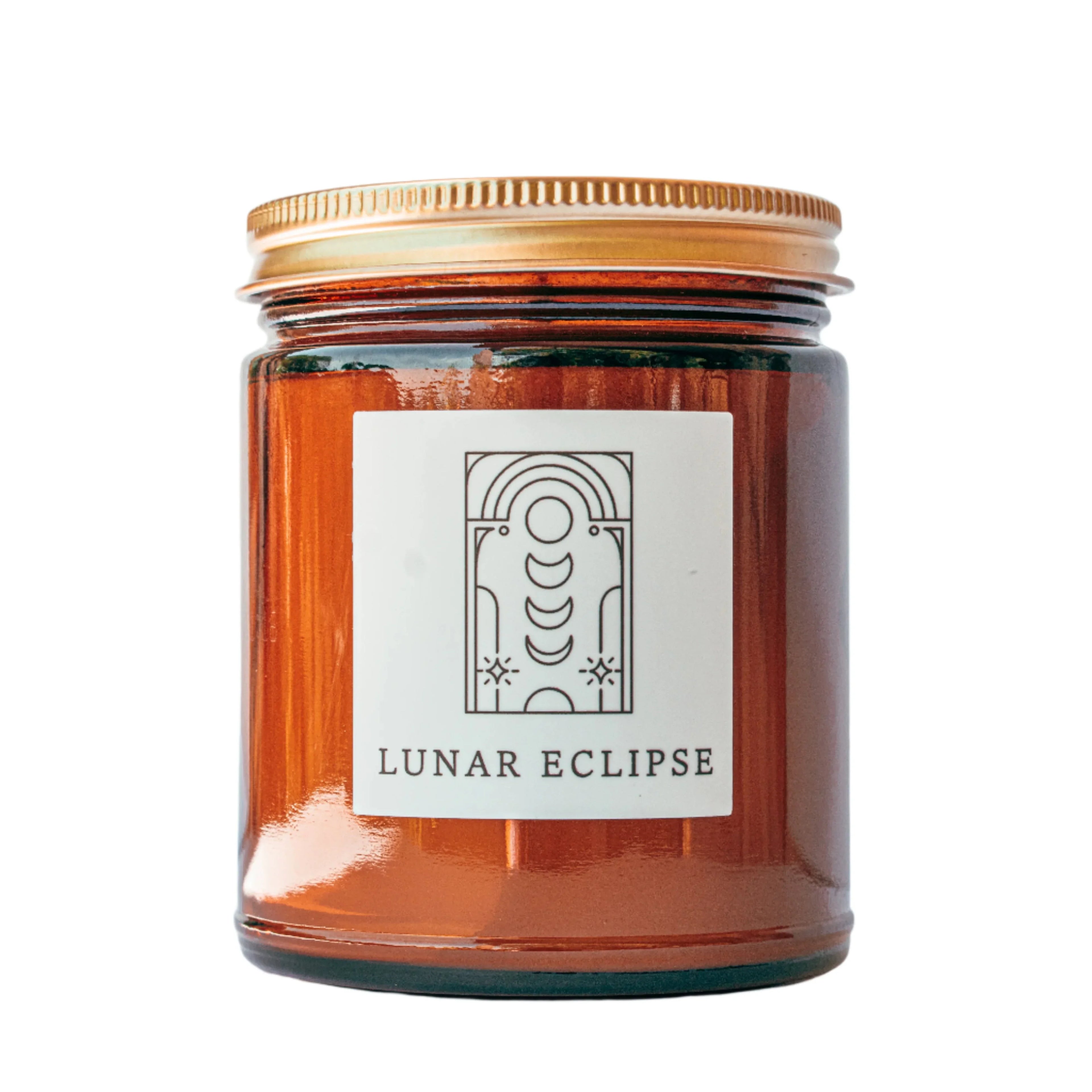 White glass fine fragrance candle with lunar eclipse scent, elegant soy wax - House of Avana