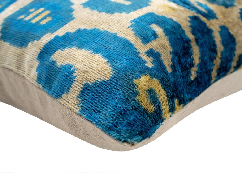 Luxurious 16x24 Handmade Ikat Silk Velvet Pillow with Premium Down Feather Insert By Canvello – Rich... - House Of Avana