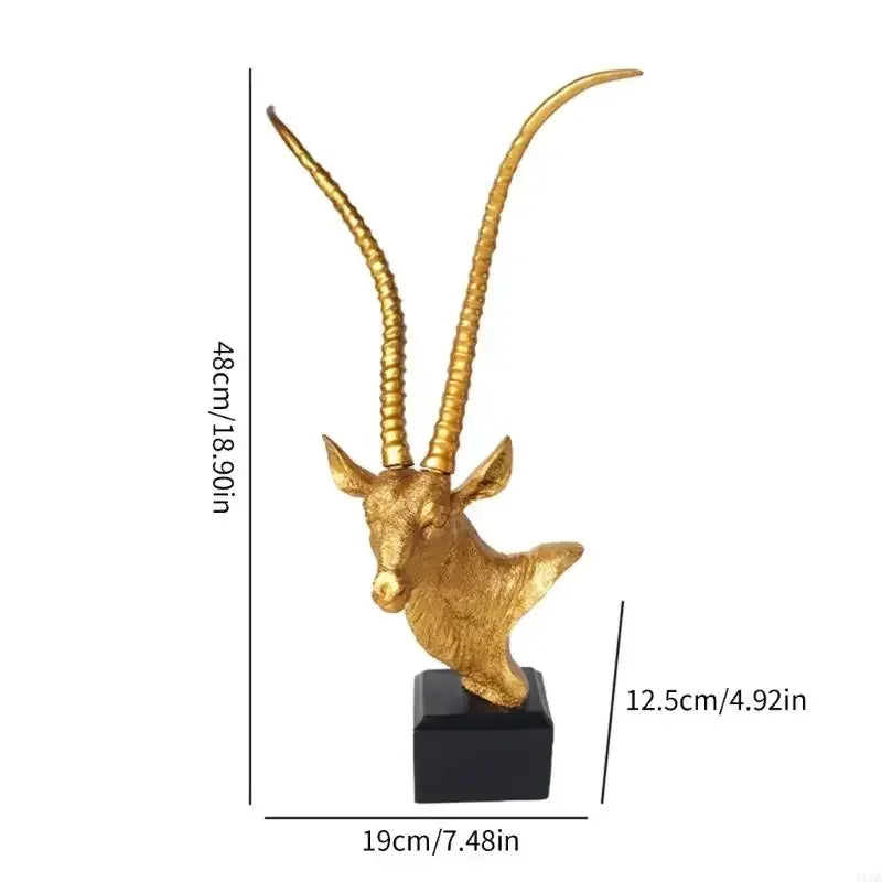 Luxurious Antelope Head Figurine With Fine Detail For Office And Home Gift
