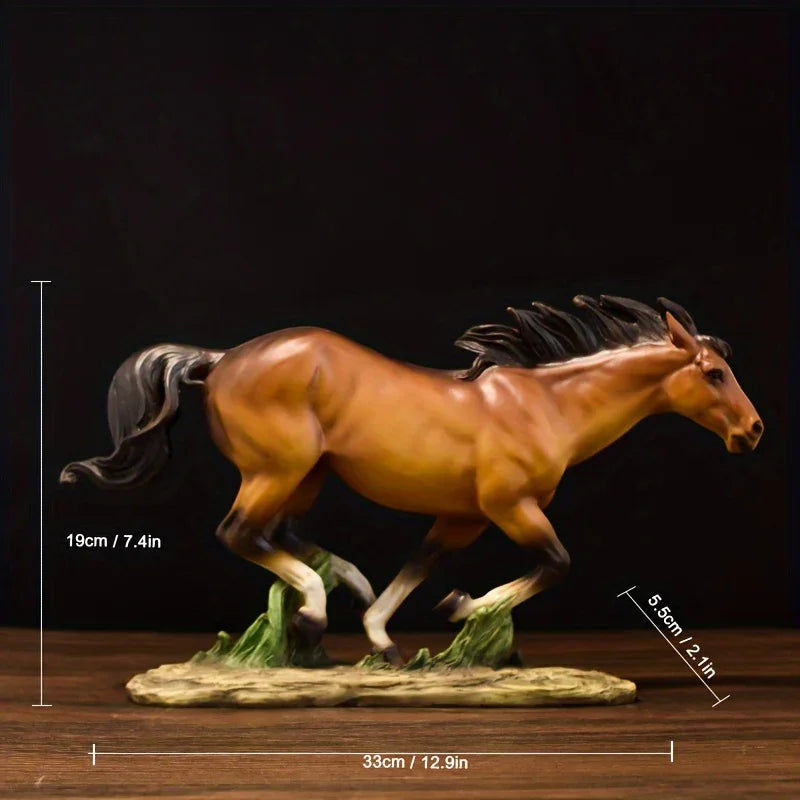 Luxurious Copper Golden Horse Sculpture - Fine Art Printmaking Decor - Customizable Resin Craft for New Home, Office, or Gift Giving - House Of Avana