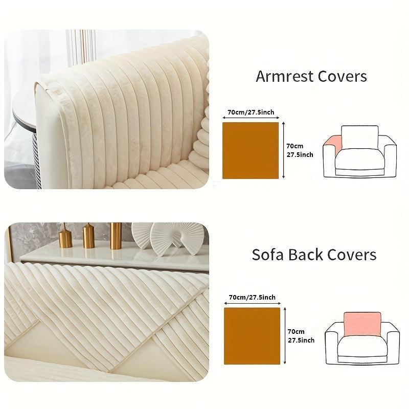Luxurious Rabbit Fur Sofa Slipcover | Non-Slip Light Grey for dog use topspet