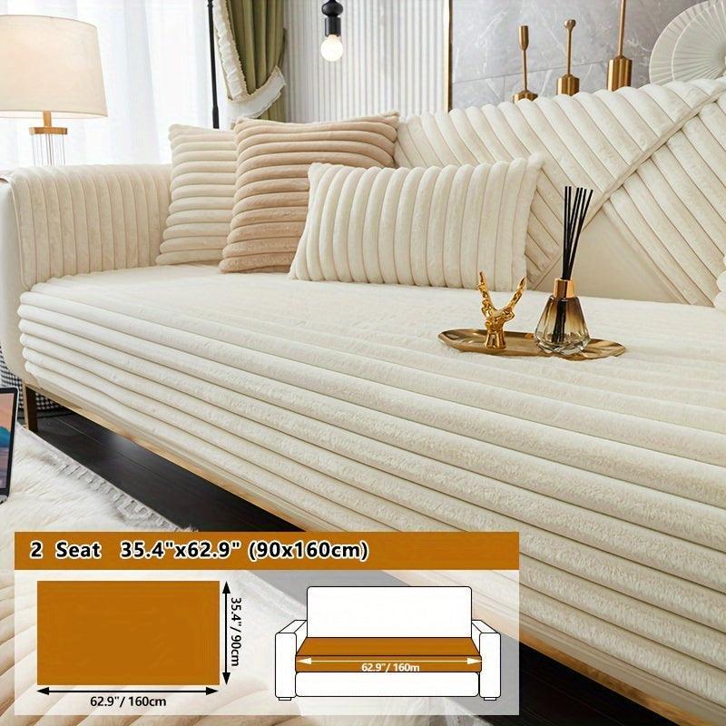 Luxurious Rabbit Fur Sofa Slipcover | Non-Slip Light Grey for dog use topspet