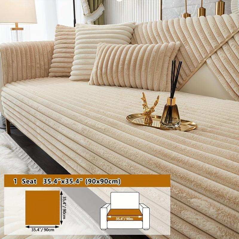 Luxurious Rabbit Fur Sofa Slipcover | Non-Slip Light Grey for dog use topspet