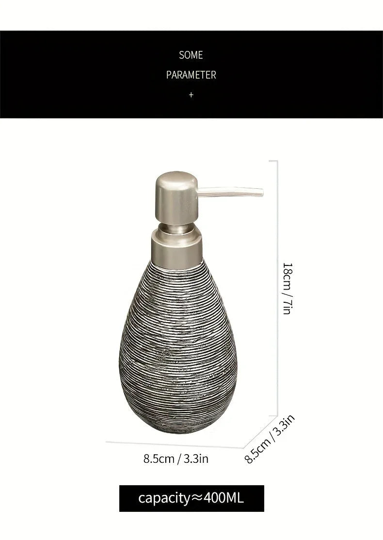 Luxury Bathroom Wash Set of Five with Pull Craft Wash Kit, Divided Bottles, Handmade Retro White Background, Household Bathroom Lotion Bottle, Toothbrush Cup, Mouthwash Cup, Soap Dish, Ceramic Bathroom House Of Avana